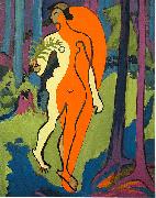 Ernst Ludwig Kirchner Nude in orange and yellow Spain oil painting artist